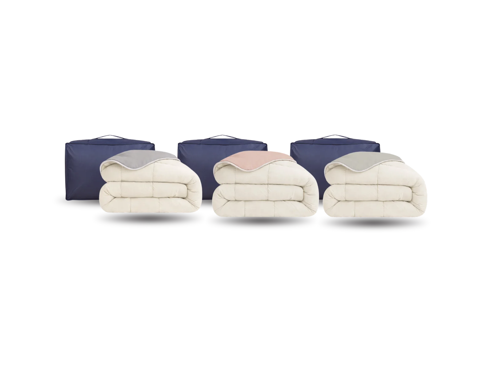 Opgevouwen Snoozy dekbedden, verschillende kleuren